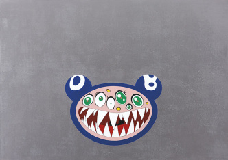 Takashi Murakami, DOB’s March, 1995, Acrylic on canvas mounted on board, Collection of Javier and Monica Mora-Miami, © 1995 Takashi Murakami/Kaikai Kiki Co., Ltd. All Rights Reserved, Photo: Norihiro Ueno