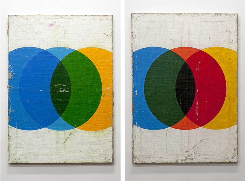 Left: Dan Levenson, Xavier Mundweiler, 2018, Oil on linen, 119 x 84 cm, Courtesy the artist and Praz-Delavallade Gallery. Right: Dan Levenson, Hanni Winkelmann, 2018, Oil on linen, 119 x 84 cm, Courtesy the artist and Praz-Delavallade Gallery
