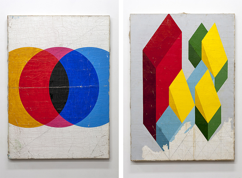 Left: Dan Levenson, Hanni Reiff, 2018, Oil on linen, 119 x 84 cm, Courtesy the artist and Praz-Delavallade Gallery. Right: Dan Levenson, Franco Sigg, 2018, Oil on linen, 119 x 84 cm, Courtesy the artist and Praz-Delavallade Gallery