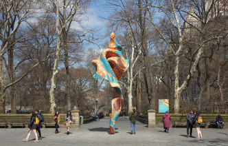 Yinka Shonibare, Wind Sculpture (SG) I, 2018, Hand-painted fiberglass resin cast, Courtesy Collection of Davidson College, NC, and James Cohan Gallery-NY, Photo: Jason Wyche, Courtesy of Public Art Fund-NY