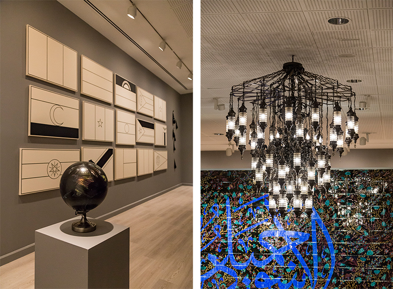 L&R: Installation view of Fred Wilson’s work for the 15th Istanbul Biennale, 16/9-12/1117, Pera Museum-Istanbul, Turkey, © Fred Wilson, Courtesy Pace Gallery