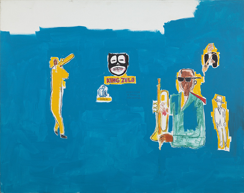 Jean-Michel Basquiat, King Zulu, 1986, Acrylic, wax and felt-tip pen on canvas, MACBA Collection, Government of Catalonia long-term loan, Formerly Salvador Riera Collection, © VG Bild-Kunst-Bonn, 2018 & The Estate of Jean-Michel Basquiat, Licensed by Artestar-New York, Photo: Gasull Fotografia