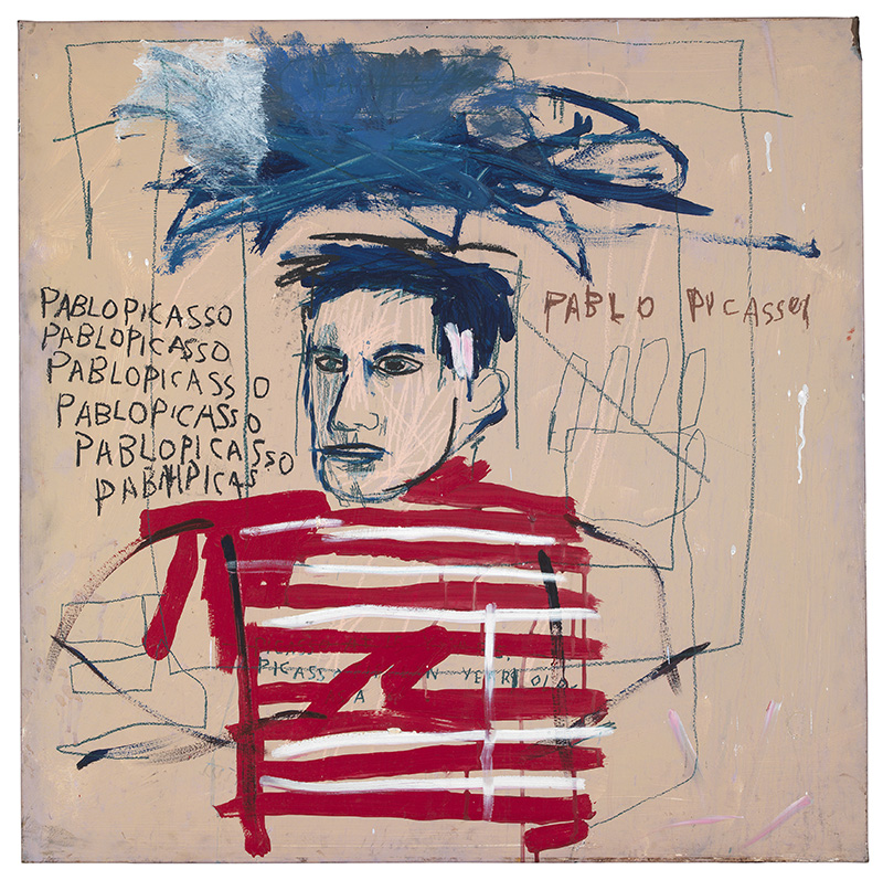 Jean-Michel Basquiat, Untitled (Pablo Picasso), 1984, Oil, acrylic and oil stick on metal, Private Collection-Italy, © VG Bild-Kunst-Bonn, 2018 & The Estate of Jean-Michel Basquiat. Licensed by Artestar-New York