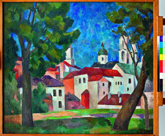Robert Falk, Vitebsk, 1921, Oil on canvas, 87 × 98,8 cm, Photo : © Musée d’État des beaux-arts Pouchkine, © Adagp-Paris 2018
