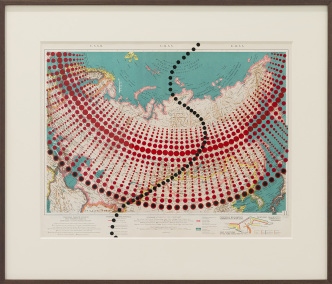 Bharti Kher, I’ve seen more things than I dare to remember 4, 2015, Bindis on paper, 70.3 x 83 cm, Courtesy of the artist and Perrotin Gallery, Photo: Claire Dorn