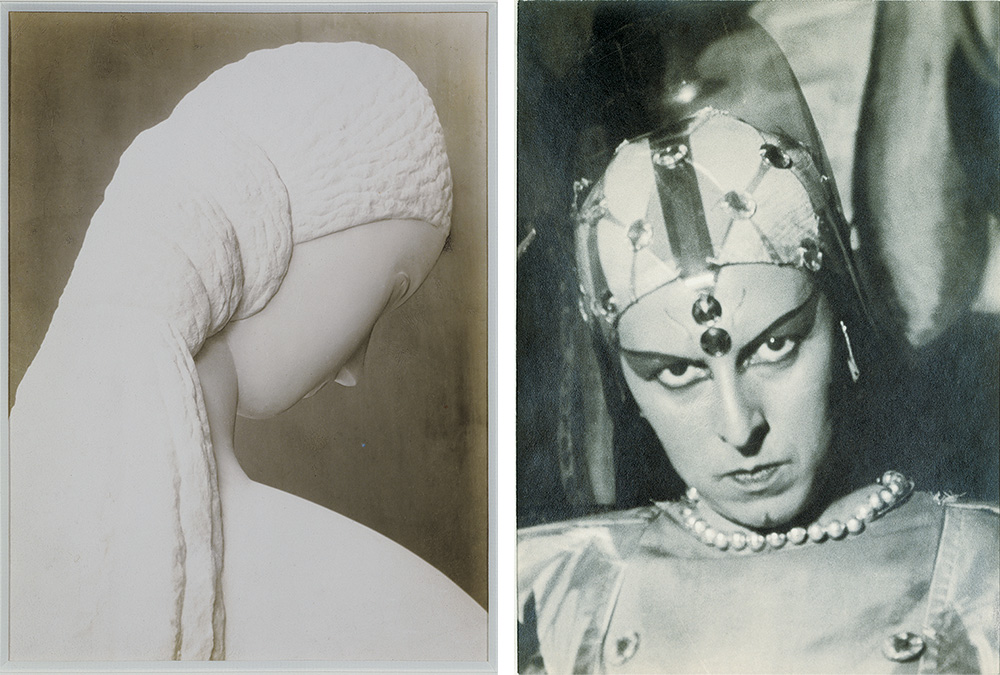 Left: Constantin Brancusi, Femme se regardant dans un miroir, 1909, Silver print, 31.4 x 24.7 cm, © Succession Brancusi / Artists Rights Society (ARS)-New York. Right: Claude Cahun, Self-portrait (The Devil), 1929, Silver print, 18 x 13 cm