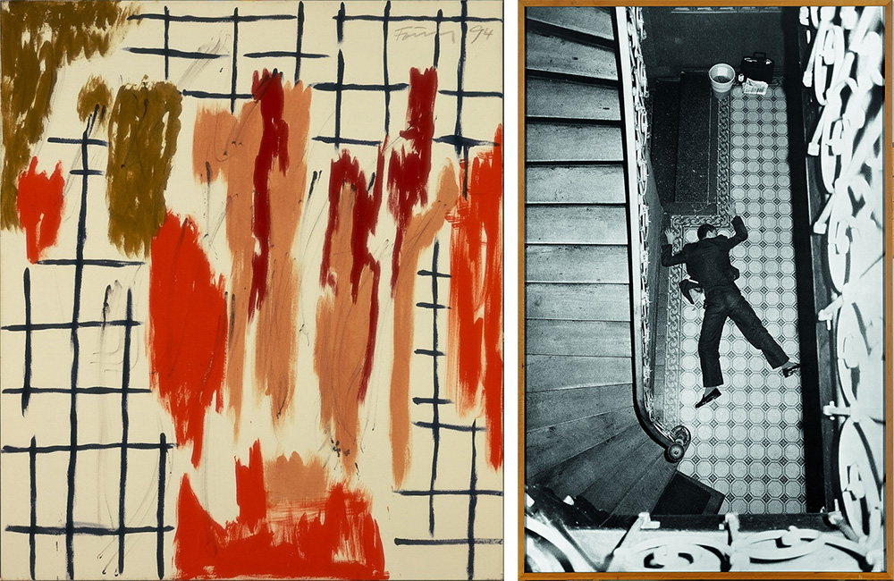 Left: Günther Förg, Ohne Titel, 1994, Collection Stedelijk Museum Amsterdam, ©Estate Günther Förg, Suisse c/o Pictoright Amsterdam 2017. Right: Günther Förg, Sturz III, 1984, © Taschen Collection