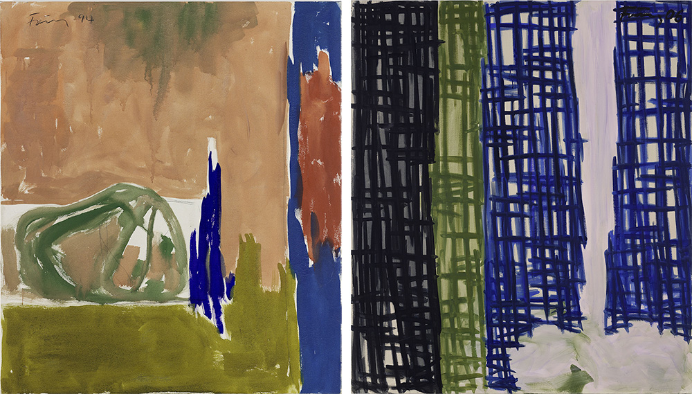 Left: Günther Förg, Ohne Titel, 1994, ©Estate Günther Förg, Suisse c/o Pictoright Amsterdam 2017. Right: Günther Förg, Untitled, 2006, ©Estate Günther Förg, Suisse c/o Pictoright Amsterdam 2017
