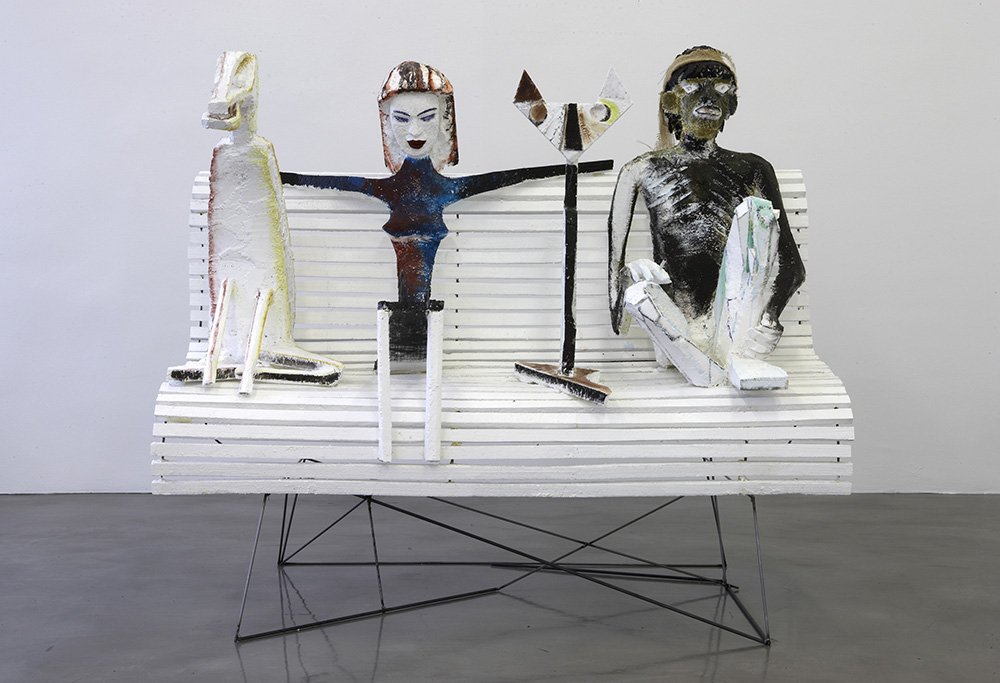Lin May Saeed, Freie Liebe, 2006, Covered and painted Styrofoam, steel, cigarette, jute, 142 x 165 x 88 cm, © Lin May Saeed & Sammlung Gaby and Wilhelm Schürmann, Herzogenrath