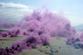 Judy Chicago, Purple Atmospheres #4, 1969, Fireworks, Santa Barbara CA. DVD 30’. Courtesy the artist and Salon 94 Galler-New York