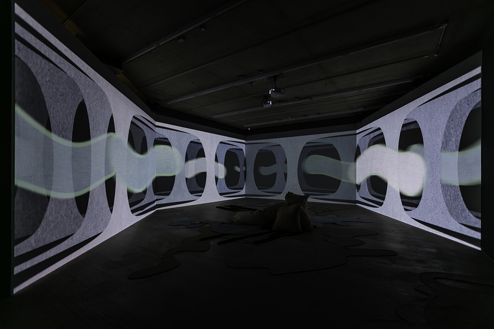 Tom Lock, Within, 2017, Four screen HD video and surround sound installation, 07:00 min, Commissioned by Focal Point Gallery, 2017 Installation view: Maximum.overdrive, Focal Point Gallery, London, 2017, Courtesy of the artist and Focal Point Gallery-London