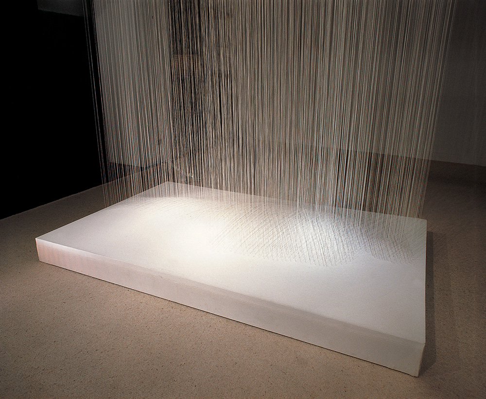 Lin Tianmiao, Day-Dreamer, 1999, Cotton thread, white fabric, digital photograph, 200 × 120 × 380 cm, Installation view at Rockbund Art Museum-Shanghai, © Lin Tianmiao, Courtesy Rockbund Art Museum-Shanghai