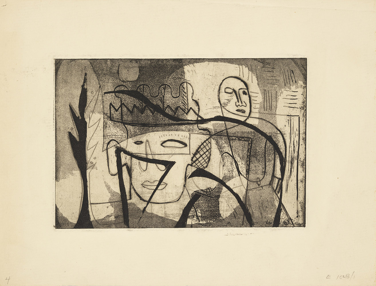 Louise Nevelson, The Magic Garden, 1953-55, Etching and aquatint: sheet, 25.2 × 33.3 cm, plate, 14.8 × 22.1 cm, Whitney Museum of American Art-New York; purchase with funds from the Print Committee 96.193, © 2018 Estate of Louise Nevelson/Artists Rights Society (ARS)-New York