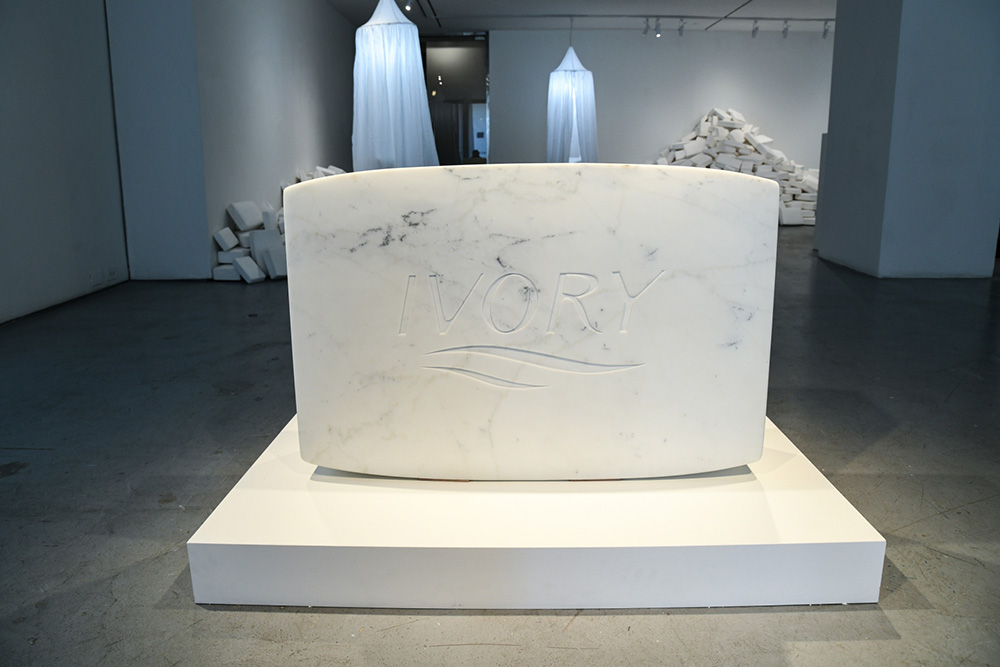Rachel Lee Hovnanian, Pure Marble Jumbo, 2018, Carrara marble, 30 x 50 x 21 in, Edition of 3, Courtesy the artist and Leila Heller Gallery