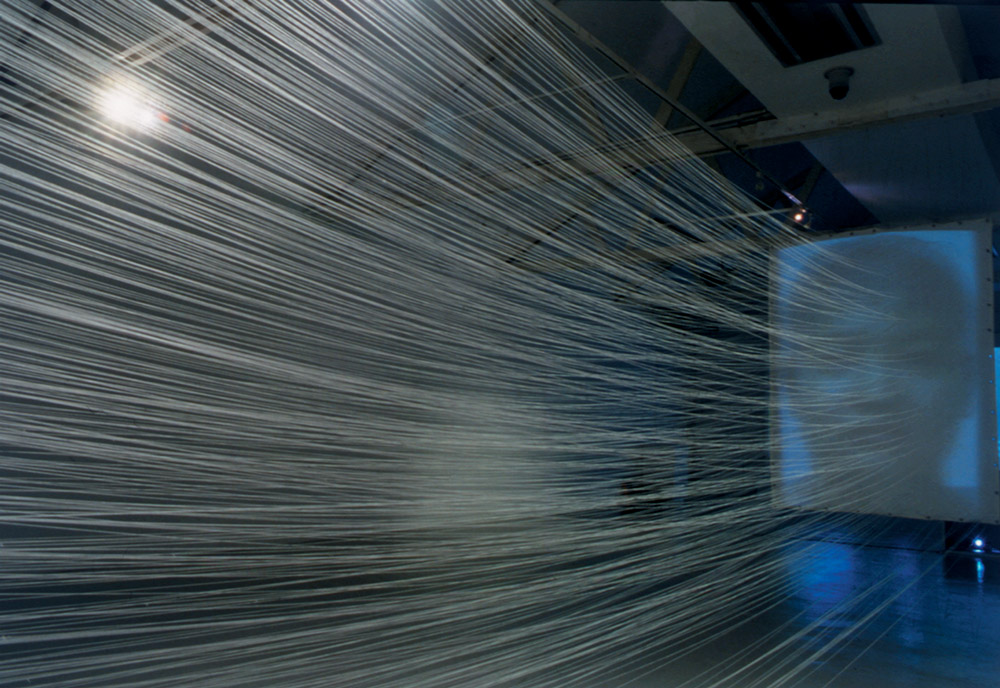 Lin Tianmiao, High!!!, 1999-2018, Cotton thread, projection, speakers, amplifier, 1060 × 475 × 300 cm, Installation view at Rockbund Art Museum-Shanghai, © Lin Tianmiao, Courtesy Rockbund Art Museum-Shanghai