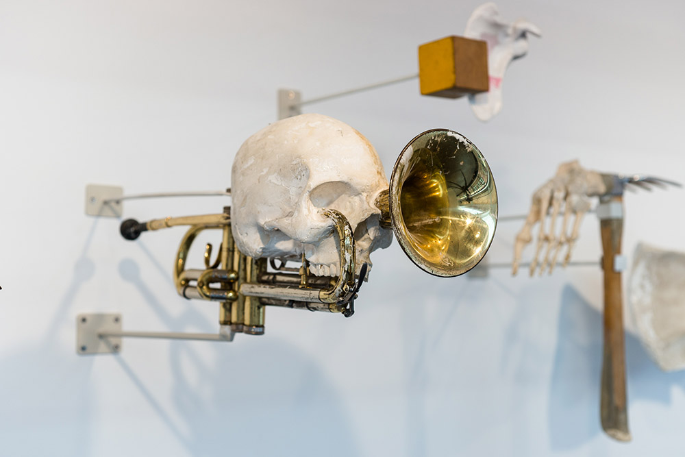 Lin Tianmiao, Loss and Gain (Detail), 2014, Polyurea resin, found objects, stainless steel bracket, Dimensions variable, Installation view at Rockbund Art Museum-Shanghai, © Lin Tianmiao, Courtesy Rockbund Art Museum-Shanghai