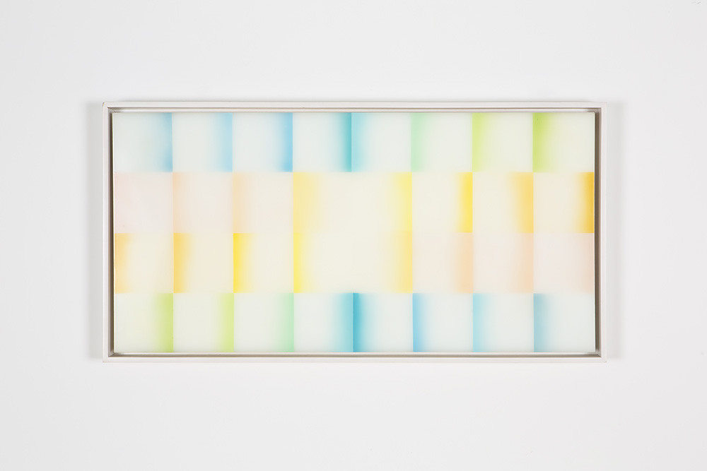 Judy Chicago, Model for Fresno Fan #6, 1971, Sprayed acrylic lacquer on acrylic, Framed dimensions: 38.1 x 76.2 cm, Courtesy the artist and Salon 94 Gallery-New York