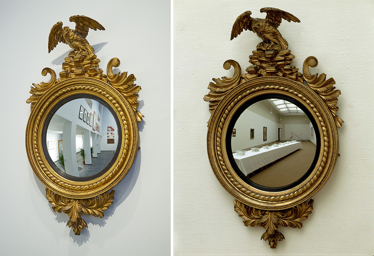 Marcel Broodthaers, Miroir d’Époque Regency, 1973, Convex mirror in frame, S.M.A.K. Collection since 1973