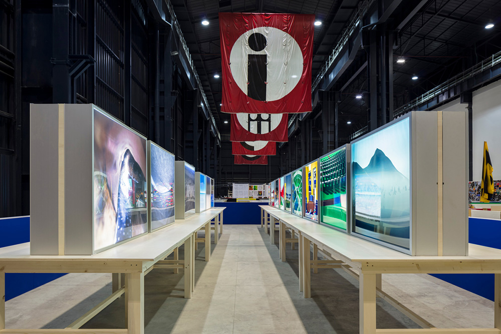 Exhibition view, Matt Mullican, The Feeling of Things, Pirelli HangarBicocca-Milan, 2018, Photo: Agostino Osio, Courtesy the Artist and Pirelli HangarBicocca