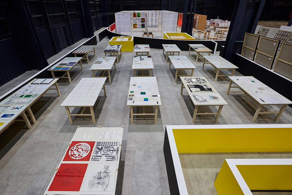 Exhibition view, Matt Mullican, The Feeling of Things, Pirelli HangarBicocca-Milan, 2018, Photo: Agostino Osio, Courtesy the Artist and Pirelli HangarBicocca