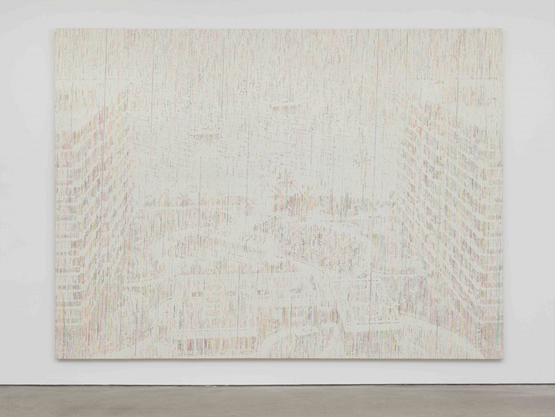 Kevin Zucker, Rain (Bayview Landing Resort & Hotel), 2011/12, Acrylic and toner on canvas, 223.5 x 304.8 cm, Courtesy the artist and Van Doren Waxter Gallery
