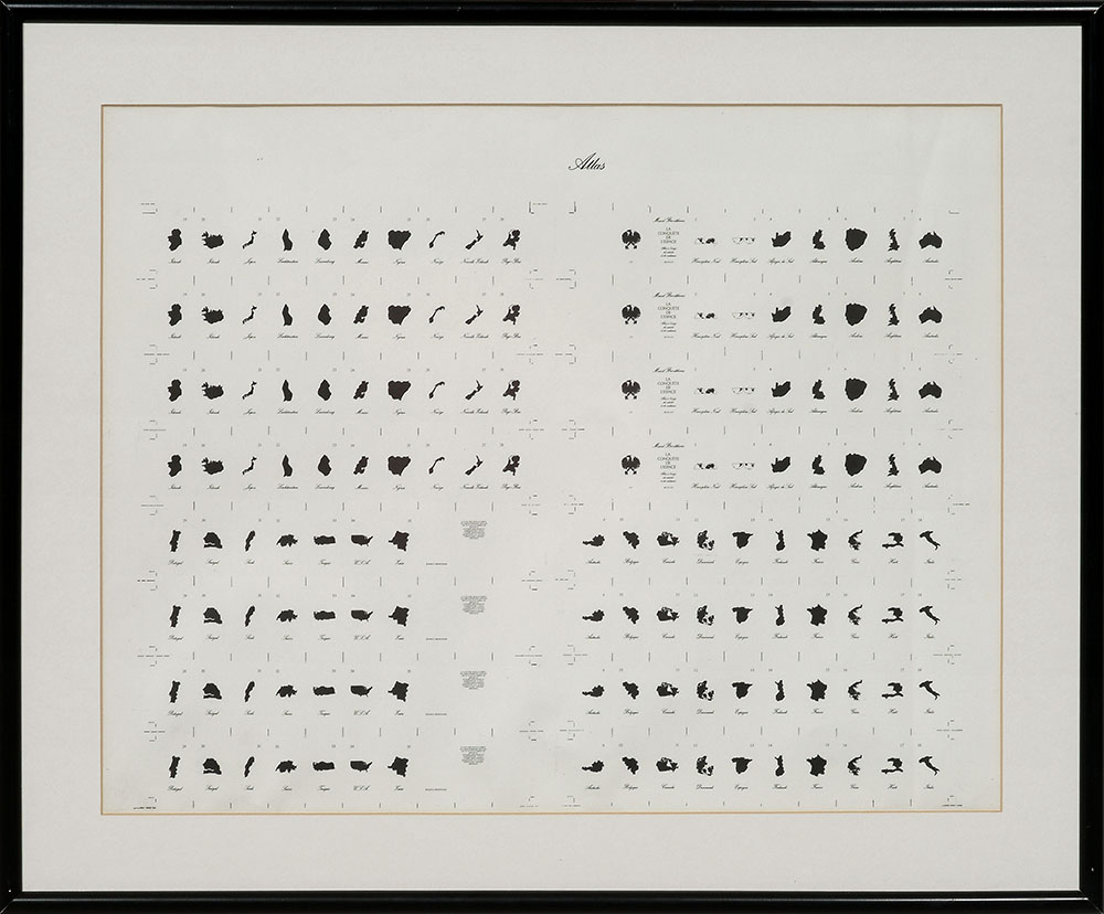 Marcel Broodthaers, Atlas, 1975, Lithograph in black ink, Image: 489 x 635 mm, S.M.A.K. Collection