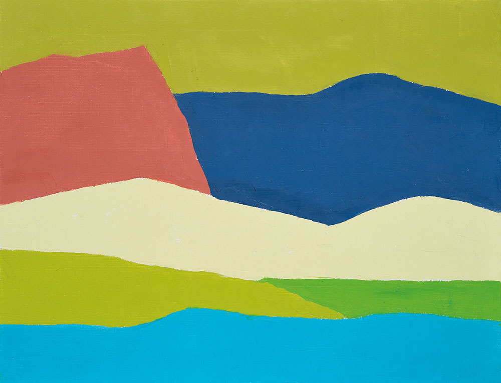 Etel Adnan, Untitled, 2014, Oil on canvas, 32 x 41 cm, Collection Claude & France Lemand-Paris, © Etel Adnan, Courtesy Galerie Claude Lemand-Paris