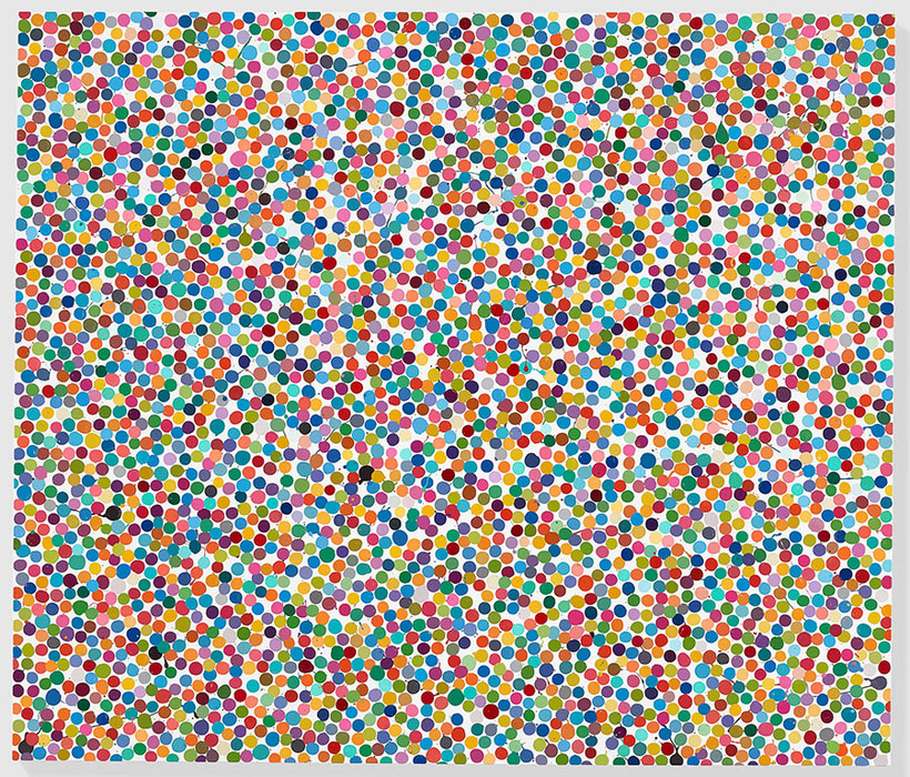 Damien Hirst, Transparent Lake, 2016, household gloss on canvas, 243.8 × 304.8 cm, © Damien Hirst and Science Ltd. All rights reserved, DACS 2018, Gagosian Archive