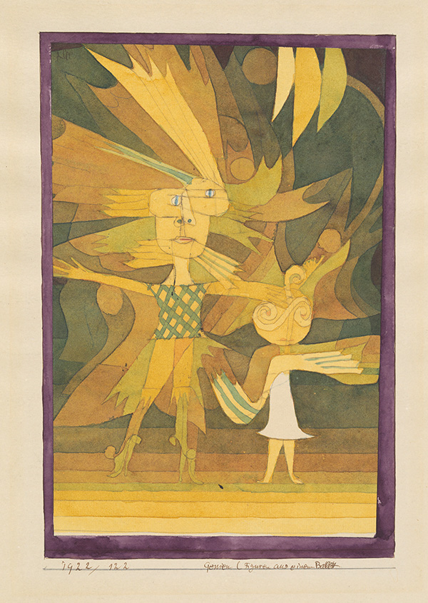 Paul Klee, Genii (figures from a ballet), 1922, Pen, watercolor and pencil on paper on cardboard, 24 x 16.4 / 15.9 cm, Zentrum Paul Klee-Bern