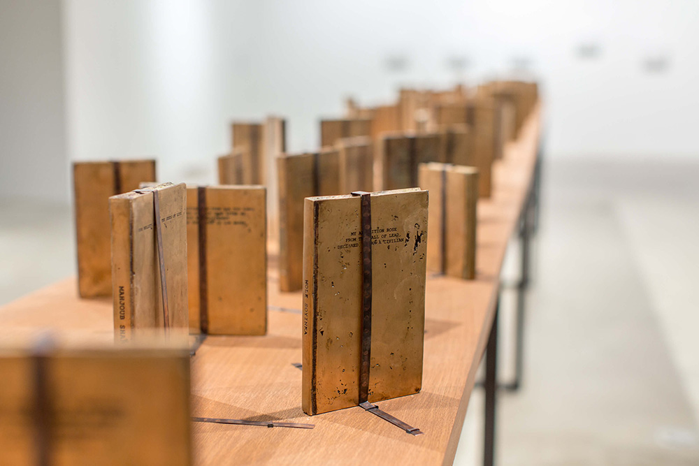Exhibition view: Shilpa Gupta,For, In Your Tounge, I Can Not Fit, 2018, YARAT Contemporary Art Space- Baku, Photo: Fakhriyya Mammadova, Courtesy the artist, YARAT Contemporary Art Space and Edinburgh Art Festival