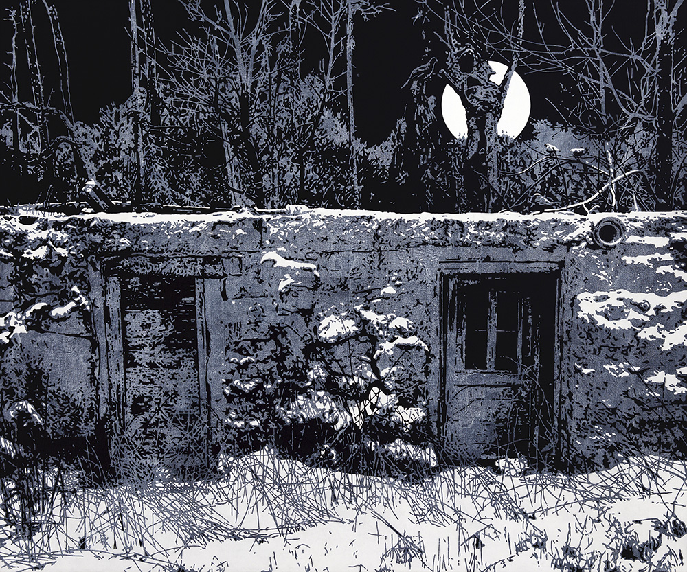 Henrik Samuelsson, Frozen Orbit 4:07 a.m., 2012-17, Mixed media on canvas, 180 x 216 cm, © Henrik Samuelsson, Courtesy the artist and Galerie Laurent Godin