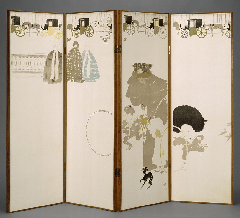 Pierre Bonnard, Nannies’ Promenade, Frieze of Carriages, 1897, Screen composed of a series of four lithographic prints in five colours, Paris, Musée d’Orsay; Paris, Bibliothèque Nationale de France, Prints and Photographs Department, © RMN-Grand Palais (musée d'Orsay) / Michèle Bellot