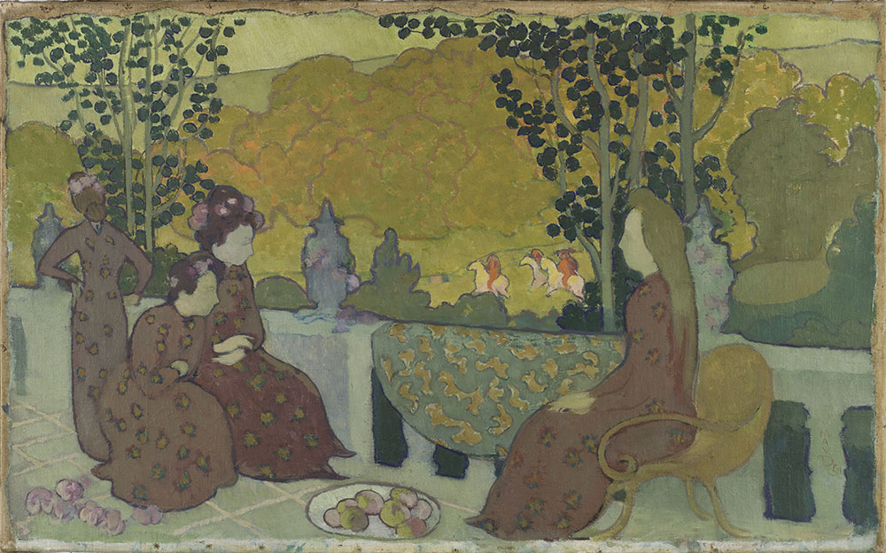 Maurice Denis, September, also known as September Evening or Women Sitting on the Terrace, 1891, Oil on canvas, Paris, Musée d’Orsay, gift of Comtesse Vitali, in memory of her brother, Vicomte Guy de Cholet, 1923, © Musée d’Orsay, Dist. RMN-Grand Palais / Patrice Schmidt