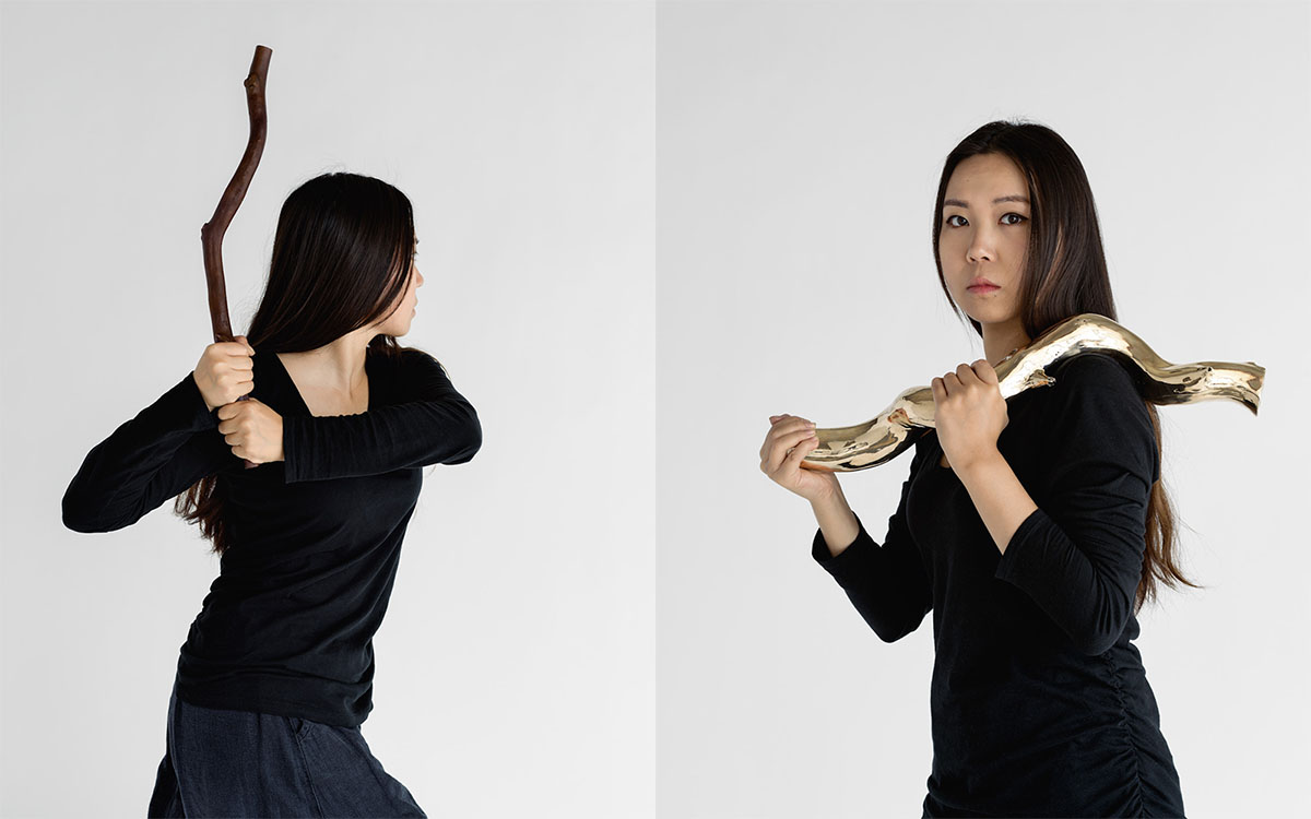 Left: Sharon Lockhart, Nine Sticks in Nine Movements: Movement Three, 2018, Chromogenic print, 128.8 x 103.8 cm) framed, Courtesy the artist and Gladstone Gallery-New York and Brussels, Jan Mot-Brussels and neugerriemschneider. Right: Sharon Lockhart, Nine Sticks in Nine Movements: Movement Four, 2018, Chromogenic print, 128.8 x 103.8 cm) framed, Courtesy the artist and Gladstone Gallery-New York and Brussels, Jan Mot-Brussels and neugerriemschneider