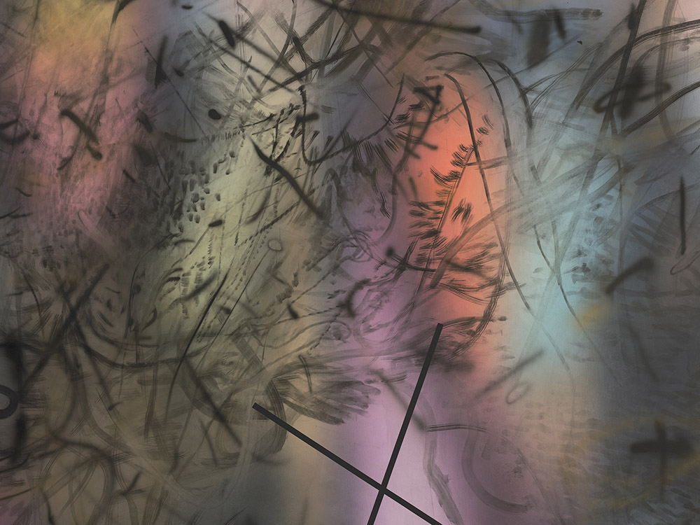 Julie Mehretu, Sing, Unburied, Sing (J.W.), 2018, Ink and acrylic on canvas, 274.3 x 304.8 cm, Ink and acrylic on canvas, © Julie Mehretu, Courtesy the Artist, White Cube and Marian Goodman Gallery-New York, Photo: Tom Powel Imaging, Inc