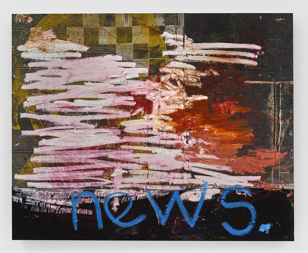 Oscar Murillo, Untitled (news), 2017-18, Courtesy the artist and David Zwirner Hong Kong/New York/London