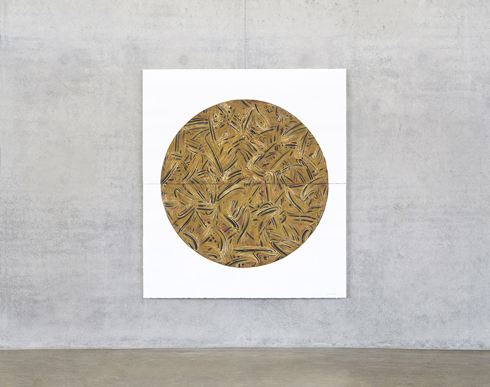 Richard Long, Guitars, Cadillacs, 2014, Carborundum relief and acrylic paint on paper, 2 parts, 232 x 209 cm, Alan Cristea Gallery-London, Photo: Stefan Hostettler, © VG Bild-Kunst-Bonn 2018, Courtesy the artist and Thomas Schütte