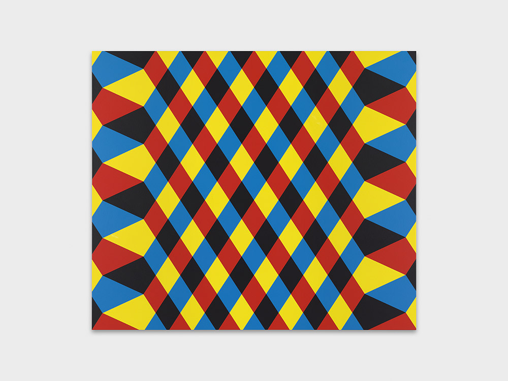 Stéphane Dafflon, “Magic Eye” AST342, 2018, Acrylic on canvas, 120 x 140 cm, Courtesy Xippas Geneva, © Annik Wetter