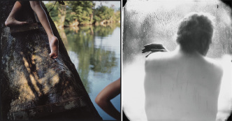 Left: Sally Mann, Bean’s Bottom, 1991, Silver dye-bleach print, Sheet: 49.5 x 49.5, Private Collection, © Sally Mann. Right: Sally Mann, The Quality of the Affection, 2006, Gelatin silver print, Image: 38.1 x 34.3 cm, Private Collection, © Sally Mann