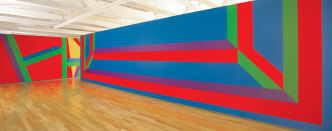 Sol LeWitt, Wall Drawing 1042, Isometric form, May 2002, Acrylic paint, Courtesy of the Estate of Sol LeWitt, First Installation: Donald Young Gallery-Chicago, First Drawn By Anthony Elms, John Hogan, Colleen Kelsey