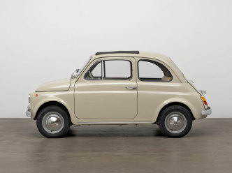 Dante Giacosa. 500f city car. Designed 1957 (this example 1968). Steel with fabric top, 132.1 × 132.1 × 296.9 cm. Manufactured by Fiat S.p.A. (Turin, Italy, est. 1899). The Museum of Modern Art, New York. Gift of Fiat Chrysler Automobiles Heritage. Photo by Jonathan Muzikar © The Museum of Modern Art