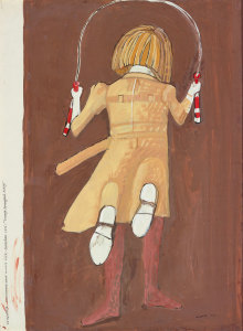 Co Westerik, ‘Girl Skipping Rope’, 1976, brush and watercolour on paper, 100 x 74 cm. Museum Boijmans Van Beuningen, Rotterdam.