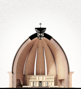 Mario Botta, MONASTERY AND GREEK CATHOLIC CHURCH, Leopoli, Ukraine, 2011, under construction, Rendering: studio MARIO BOTTA ARCHITETTI