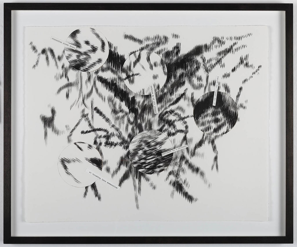 Julie Mehretu and Jessica Rankin, Janus Suite VII, 2016, Ink, acrylic and collage on canvas, 41,28 x 51,44 cm, © Julie Mehretu and Jessica Rankin, Courtesy the artists and Carlier|Gebauer Gallery