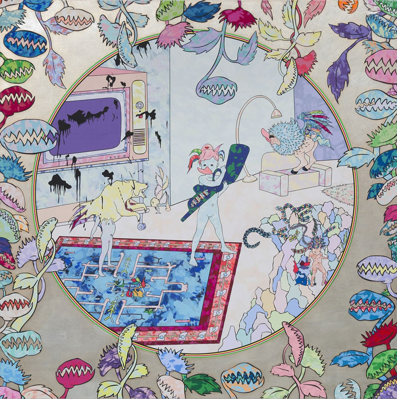 Soraya Sharghi, Out of Realm, 2017, Acrylic on canvas, 137.16 x 137.16 cm, © Soraya Sharghi, Courtesy the artist and Leila Heller Gallery