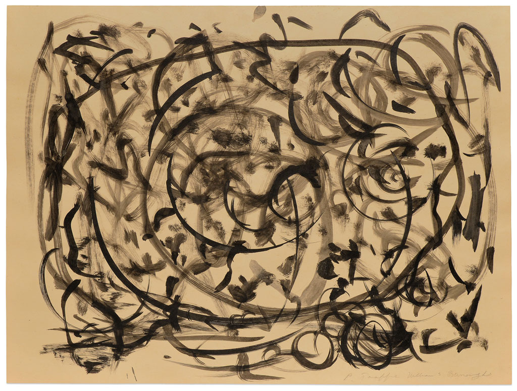 William S. Burroughs & Philip Taaffe, Whirling Spirals, 1987 Ink on paper, 46 x 60 cm Courtesy Semiose, Paris Photo: A. Mole