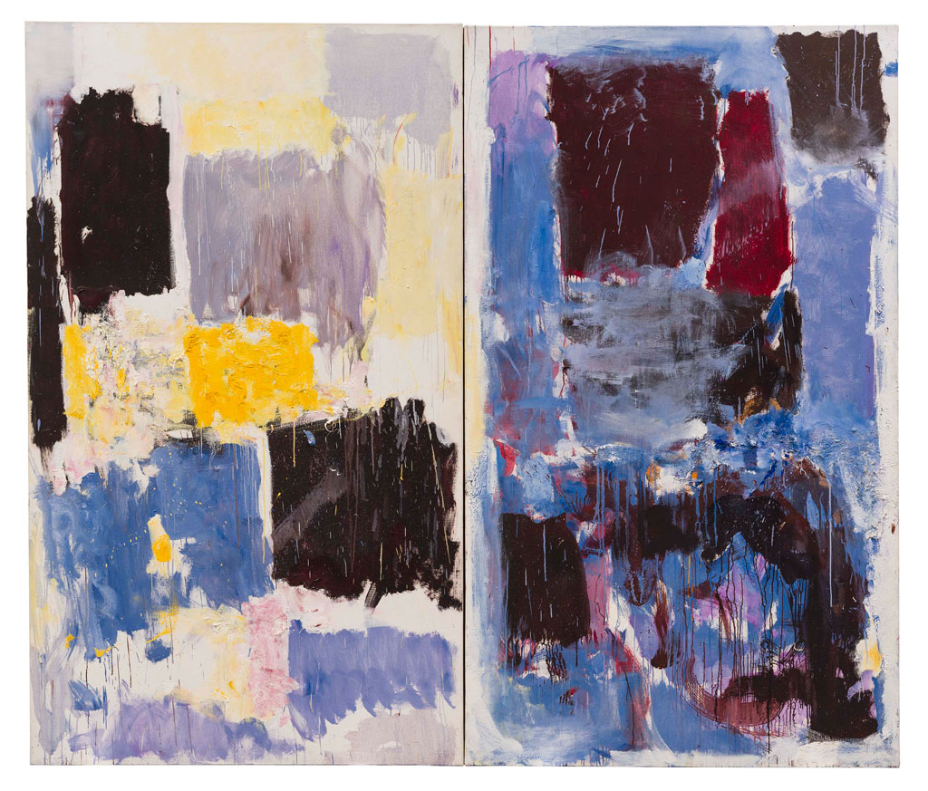 Joan Mitchell, Untitled, 1972, Oil on canvas in two (2) parts, 194.9 x 228.3 cm, © Estate of Joan Mitchell, Collection of the Joan Mitchell Foundation, New York, Courtesy David Zwirner