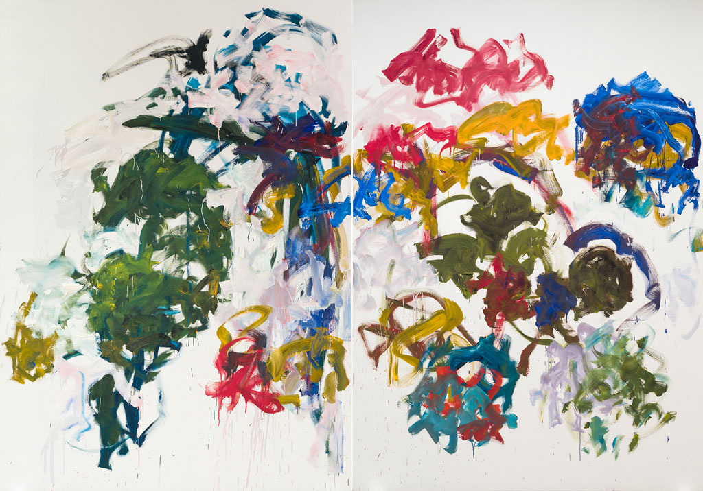 Joan Mitchell, Sunflowers, 1990-1991, Oil on canvas in two (2) parts, 280 x 400.1 cm, © Estate of Joan Mitchell, Collection of the Joan Mitchell Foundation, New York, Courtesy David Zwirner