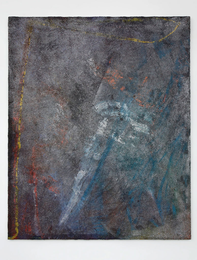 Garth Weiser, k.a.n.d.i_k.r.u.s.h - public figure, 2019,Oil and spray paint on canvas,185.4 x 152.4 cm,© Garth Weiser, Courtesy the artist and Simon Lee Gallery