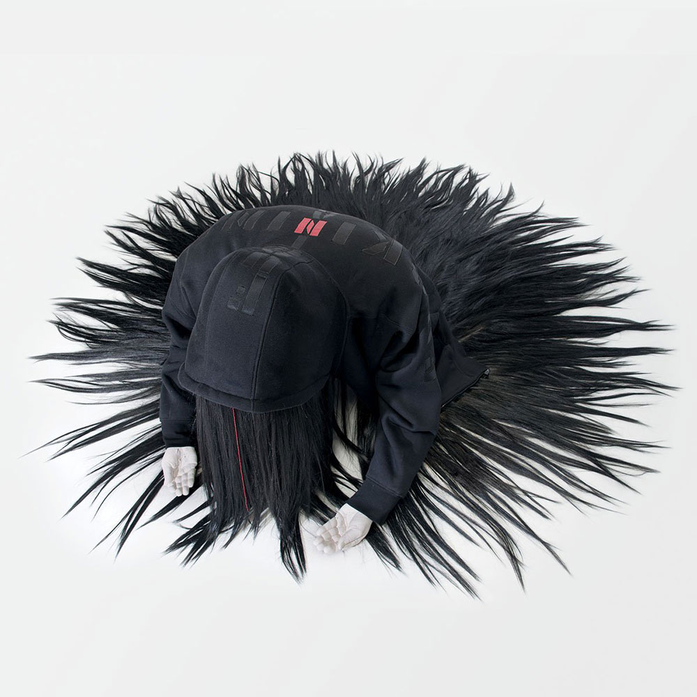 Rebecca Belmore, Mixed Blessing, 2012, Hair, plaster of paris and hoodie, Dimensions variable, installation view at the Art Gallery of Ontario, Musée des beaux-arts de Montréal, Purchase, Louise Lalonde-Lamarre Memorial Fund), Photo: Toni Hafkenshied, Courtesy Jessica Bradley Inc.